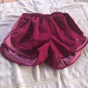 Nike dry fit shorts. Size SM. Maroon. Mild wear.